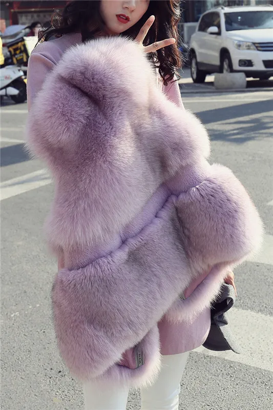 

2019 autumn and winter new fur vest ladies short fox fur vest stitching slim fur vest w354