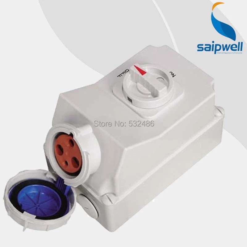 Saipwell IP67 16A 230В блокировочный переключатель розетка коробка 3 pin SP-7012