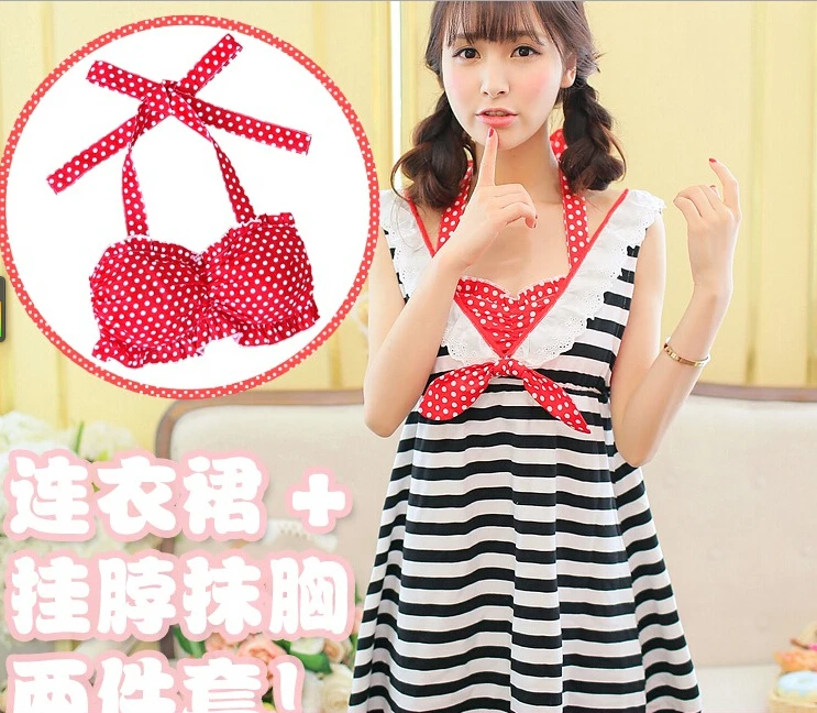 Милое платье принцессы в стиле Лолиты милое школьное без бретелей полоску с