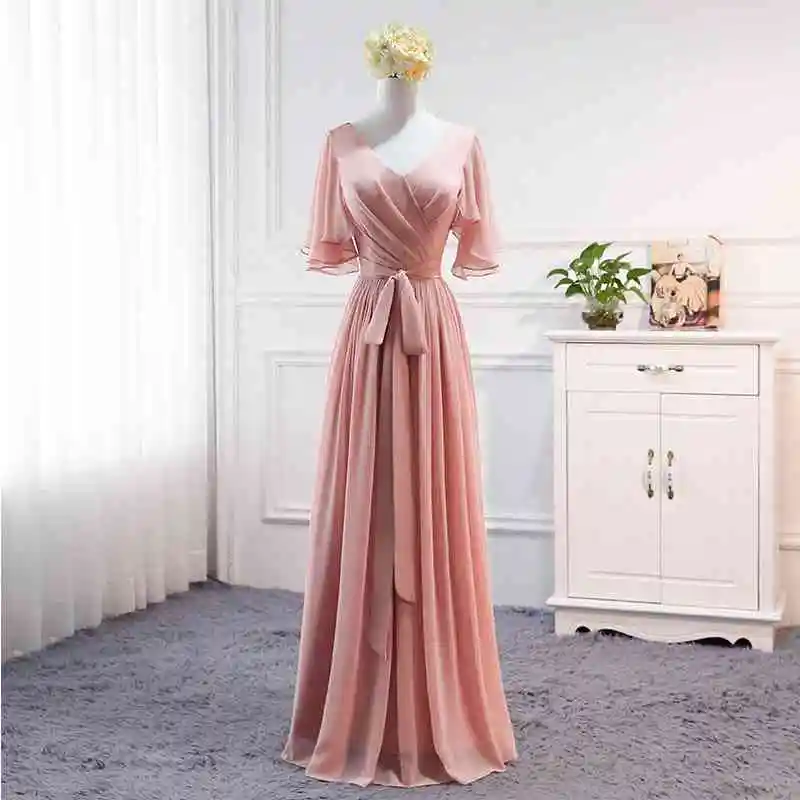 Model C Pink YNQNFS реальные фотографии Элегантные платья невесты одно плечо длинное Вечерние вечернее Персик Розовый индивидуальный заказ BD1 - Цвет: Model C Pink
