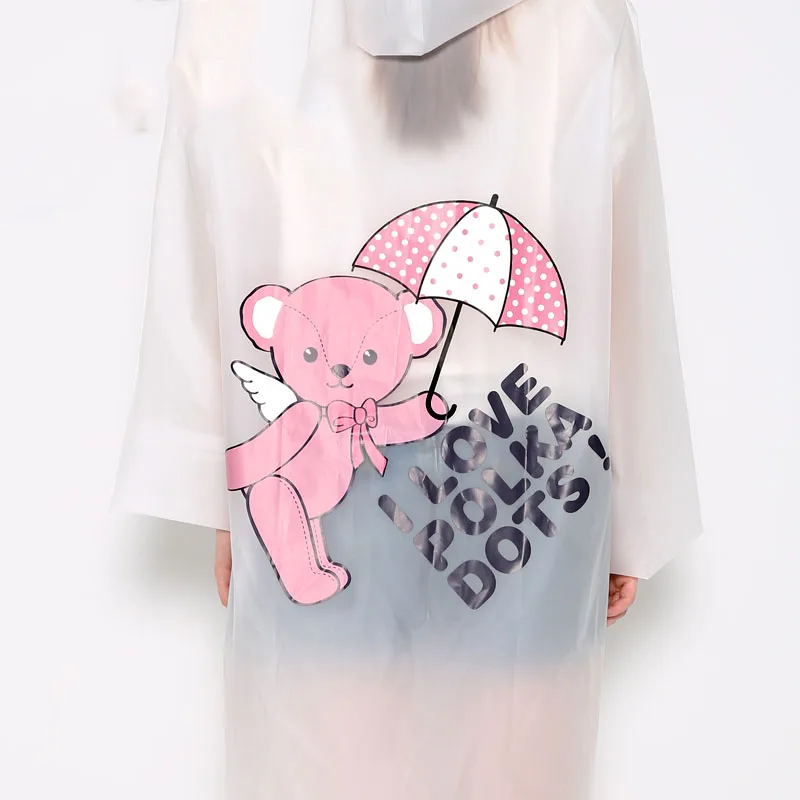 Teddy Bear1 Открытый женский плащ прозрачный походный пончо пластиковый Длинный Плащ дождевик Naisten водонепроницаемый дождевик 60C0125 - Цвет: Teddy Bear1