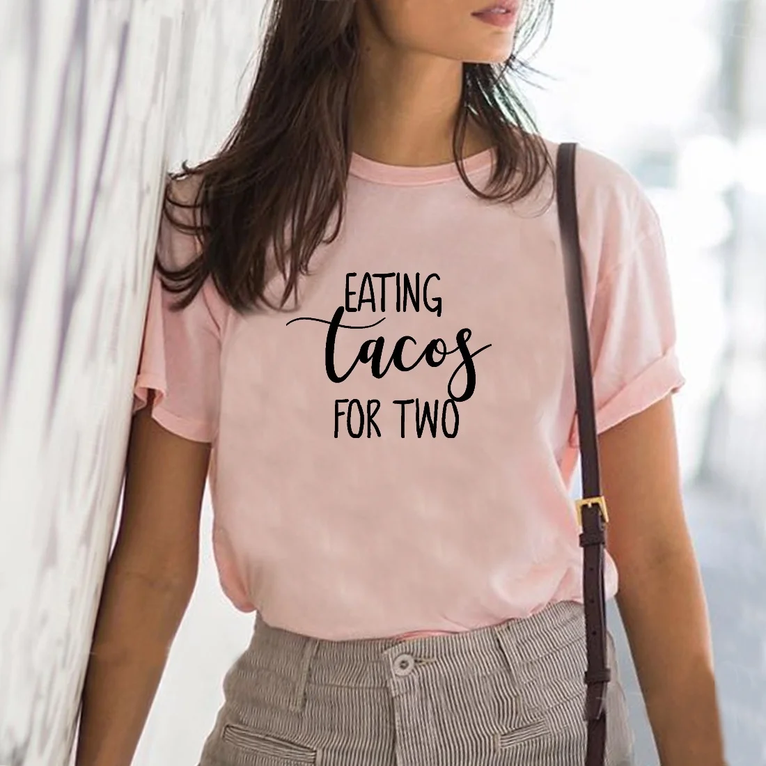 Женская футболка с коротким рукавом и круглым вырезом цвет черный/белый