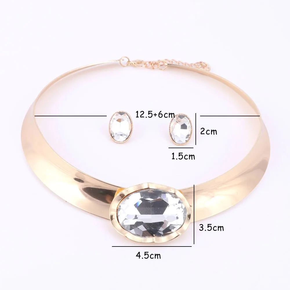 Панк женский чокер 2017 Большой Кристалл Чокеры ожерелья серебряный цвет