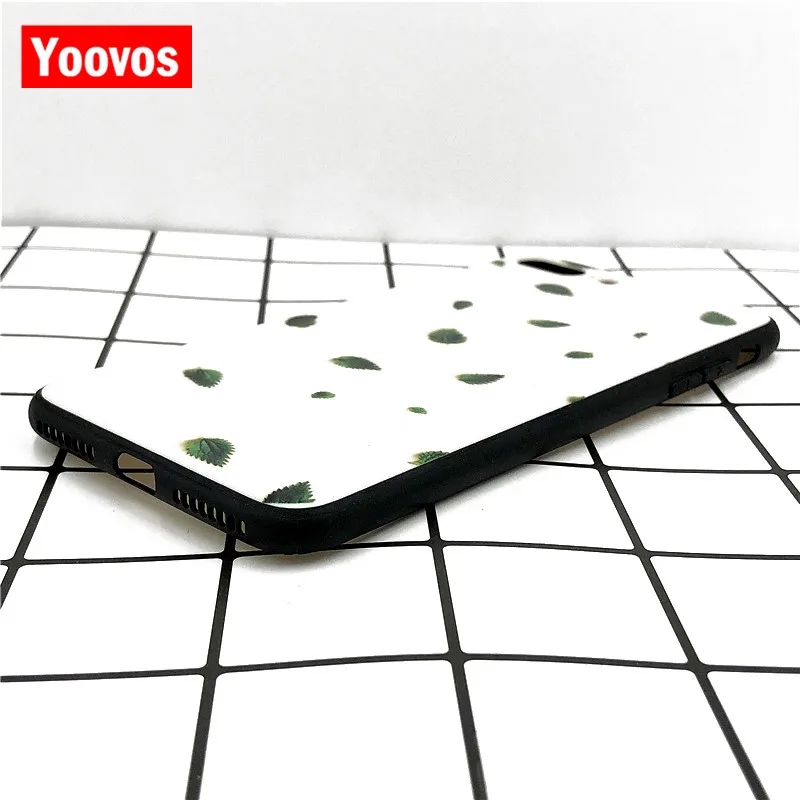 Yoovos 2018 листья цветы чехол для Iphone 7 Чехол IPhone 6 S Plus 8 X оригинальный корпус с ПК