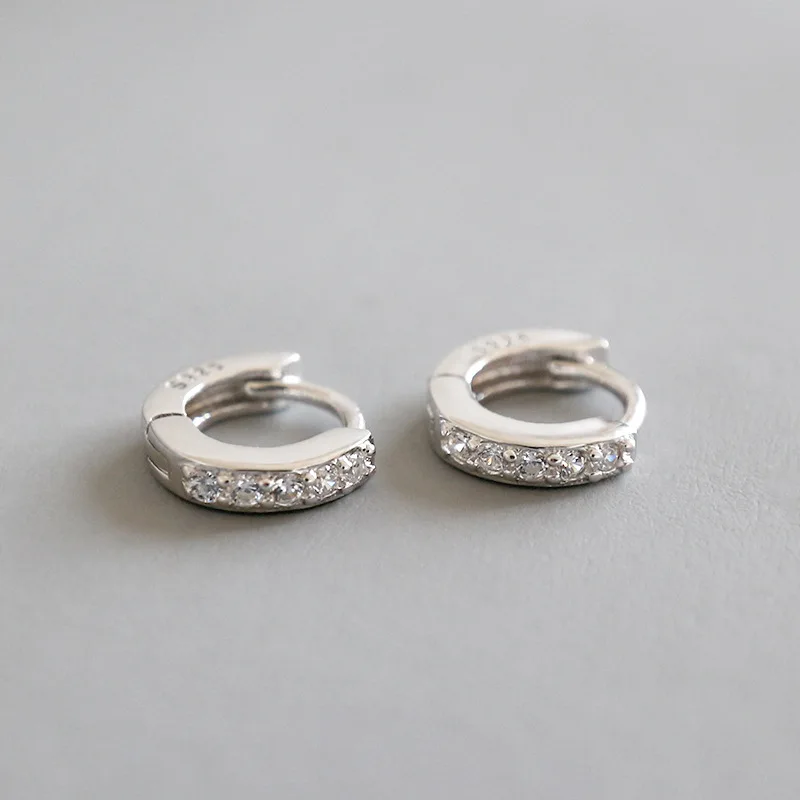 

100% 925 Sterling Silver Classic Design Silver Color Circle Luxury Paved CZ Crystal Engagement Round Drop Earrings for Women