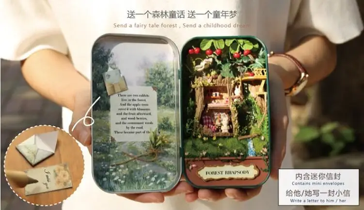 Железная коробка 3D деревянная DIY коробка ручной работы театральный кукольный домик миниатюрная мебельная коробка милый мини кукольный домик для подарка на день рождения