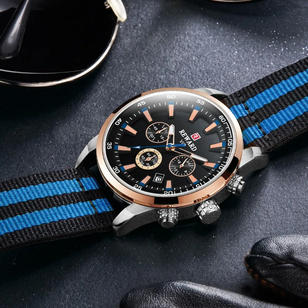 

REWARD Top Brand Fashion Men's Wrist Watch Sport Watches Man Business Chronograph Watch For Men Male Clock Relogio Masculino
