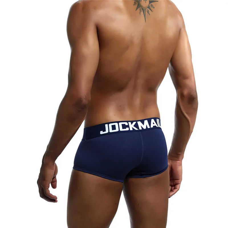 JOCKMAIL, фирменное Мужское нижнее белье, боксеры, трусы, хлопок, u-образный выпуклый мешочек, Cuecas, боксеры, Calzoncillos Hombre, Мужские боксерские шорты для геев, трусы
