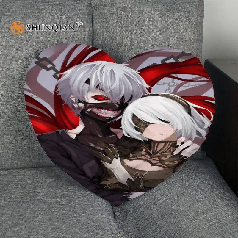 Горячая Распродажа одежда с надписью Tokyo Ghoul сердце Форма Наволочка на заказ