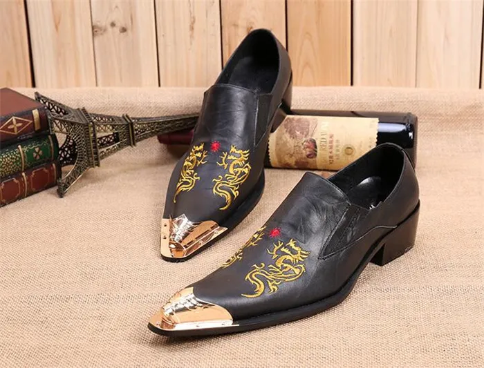Мужские кожаные туфли с острым носком тиснением|shoes casual|shoes fashionshoes pointed |