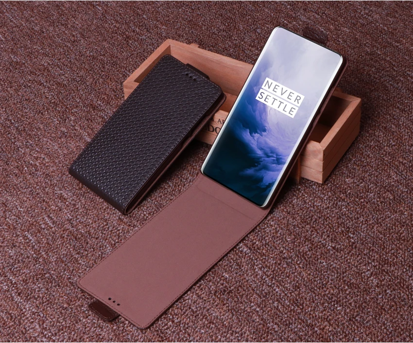 RYKKZ чехол из натуральной кожи с откидной крышкой вверх и вниз Крышка для Oneplus 7 Pro