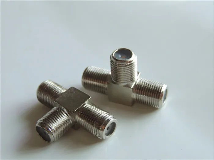 

Переходник с гнезда F на гнездо 2x F с гнездом RF, тройной Т-образный ТВ-разъем, 3-ходовой сплиттер