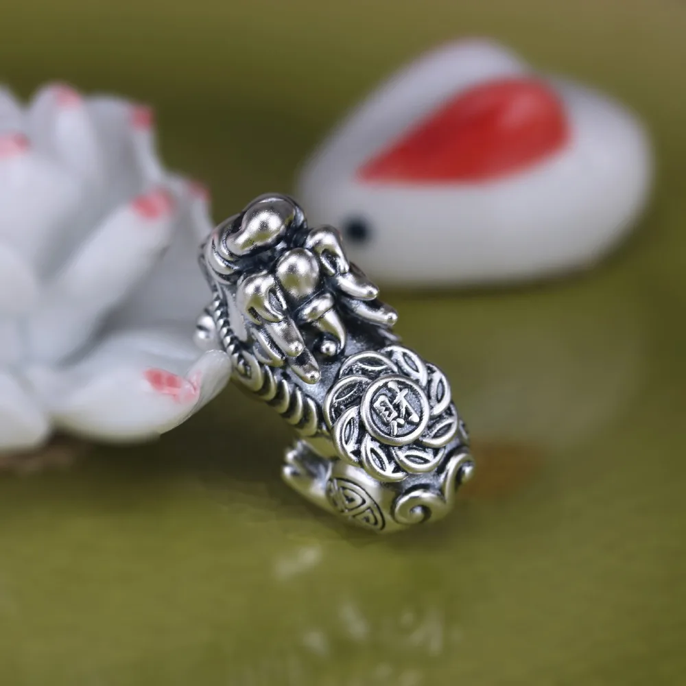 Бусины из серебра Fengshui Pixiu 100% 3D 999 Твердые бусины чистого ювелирное изделие в виде