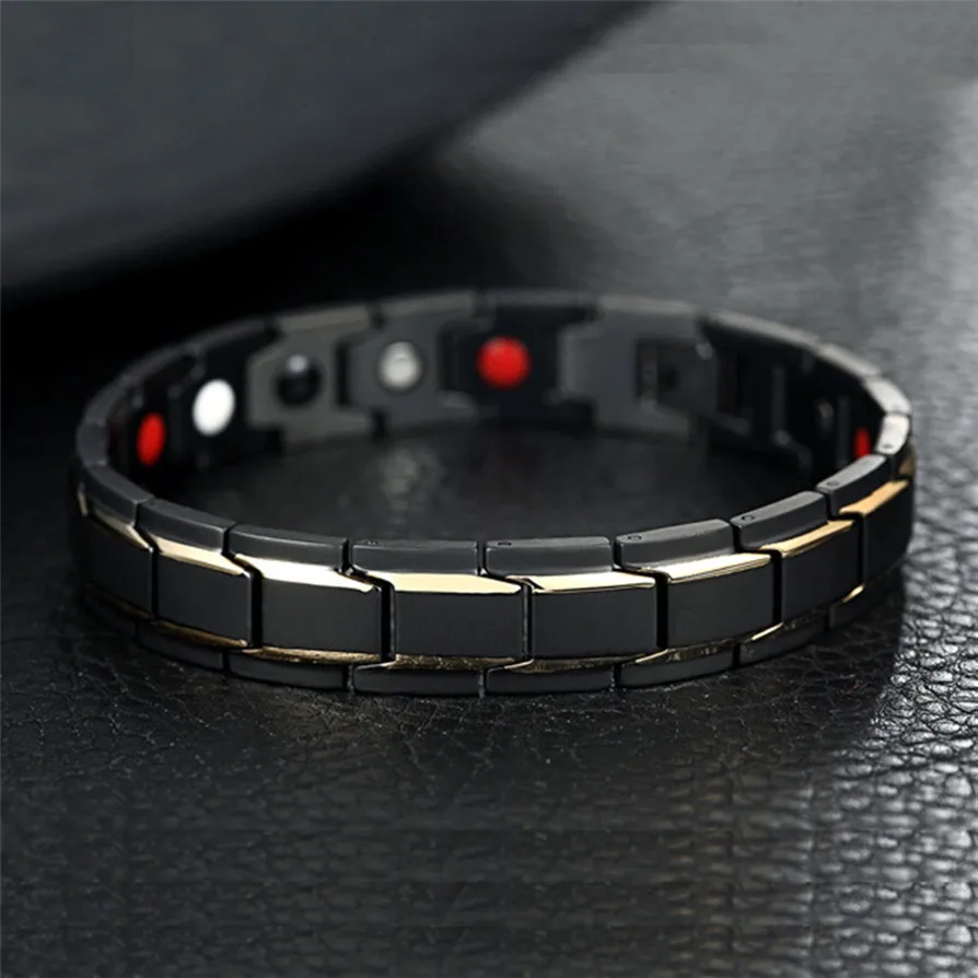 Bangles OTOKY Hot 2018 Hottime Luxury Fashion Health Energy Bracelet Men Stainless Steel Magnetic Black Apr24 |