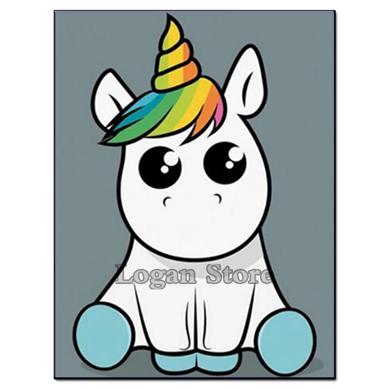 Алмазная живопись 3d Ронде алмазная мультяшный единорог мозаика 3D домашний декор