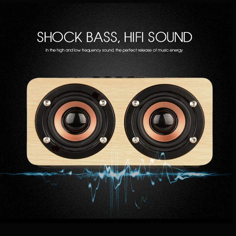 TOPROAD деревянная Беспроводная bluetooth колонка портативная HiFi двойная ударные басы