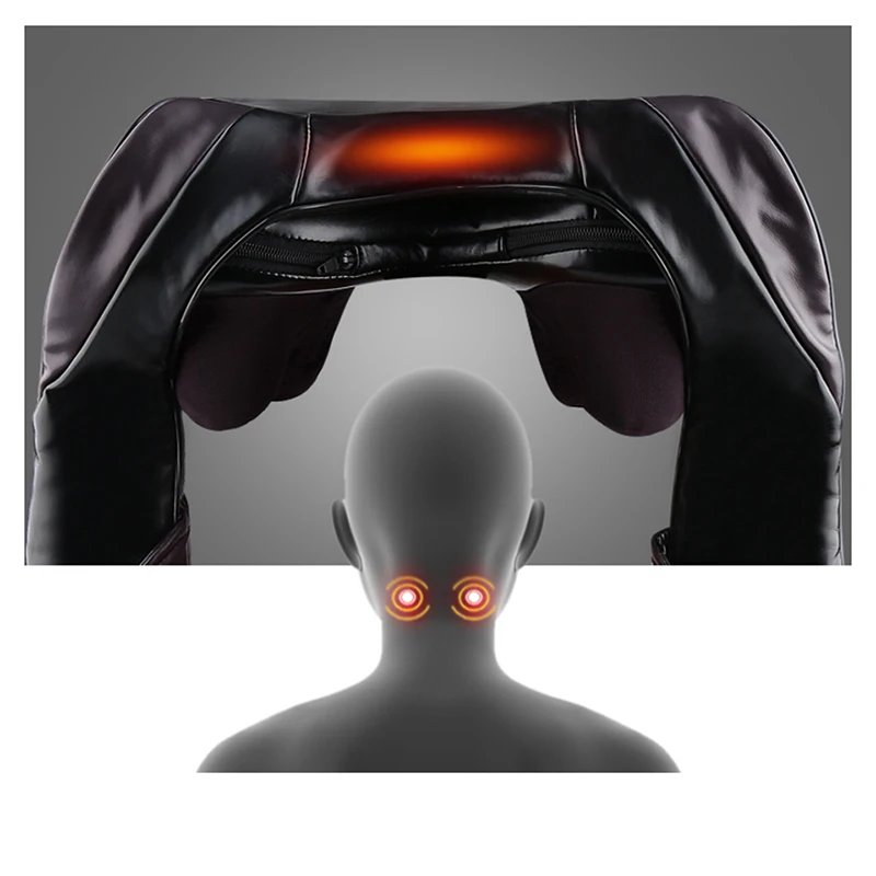 100 в 240 Глубокий Разминающий Массажер шиацу с подогревом для шеи и спины плечо