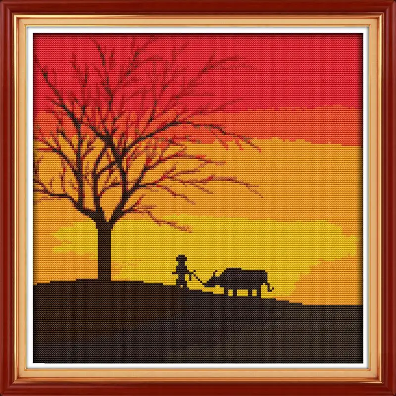 Joy Sunday The beauty of the dusk холст DMC Счетный Набор для вышивания крестиком Набор для вышивания рукоделие