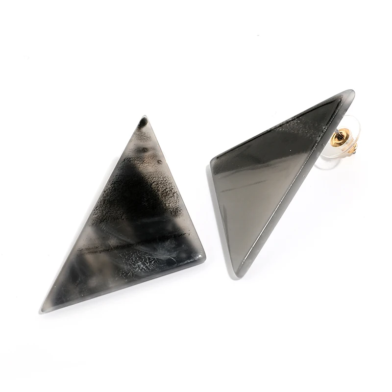 2021 модный мраморный треугольники серьги-гвоздики для женщин Акриловые