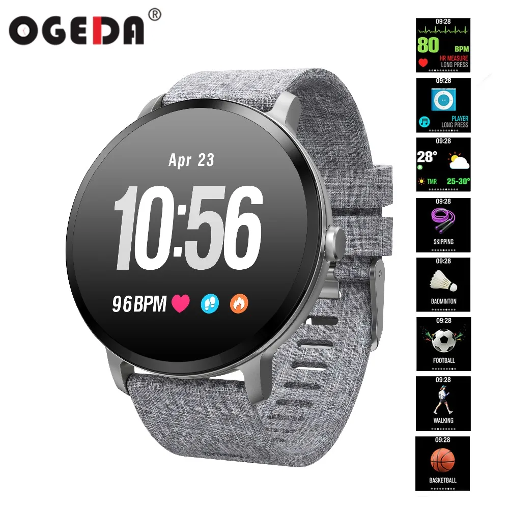 OGEDA V11 smart watch IP67 водонепроницаемое закаленное стекло активности Фитнес трекер