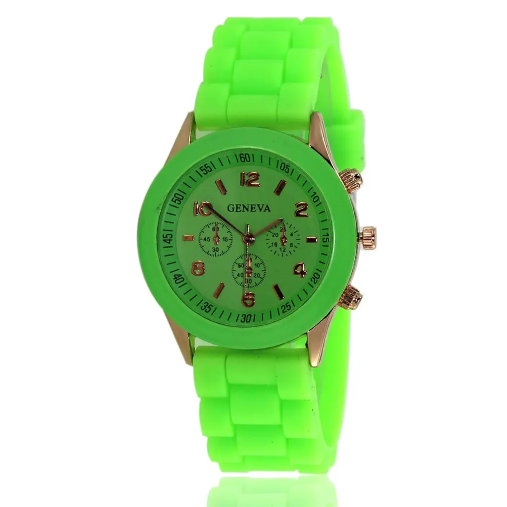 GENBOLI часы для женщин Простые Женские силиконовый ремешок Повседневное платье