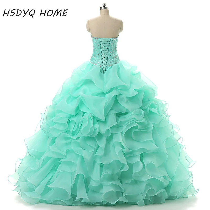 В наличии цвета зеленой мяты Бальные платья с украшением в виде кристаллов Милая