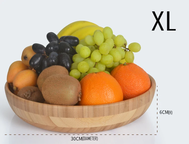 XL 7,9 дюймов бамбуковая миска, тарелка, Бамбуковая чаша, изысканная детская посуда, миска для супа ручной работы, детская миска для фруктов и риса - Цвет: XL