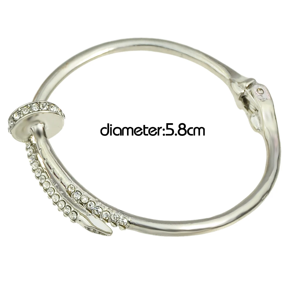 Роскошные себе браслет цвет серебристый Золотой Цвет из металла со стразами шип