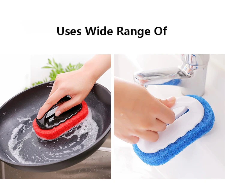 Kitchen Bathroom Toilet Cleaning Glass Wall Cleaning Bath Brush Plastic Sponge Bath Bottom Kitchen Accessories Cleaning Tools