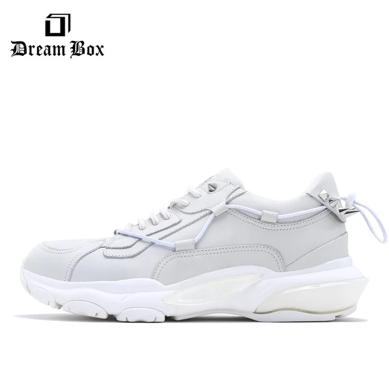 leather shoes men Small white with thick soles | Обувь