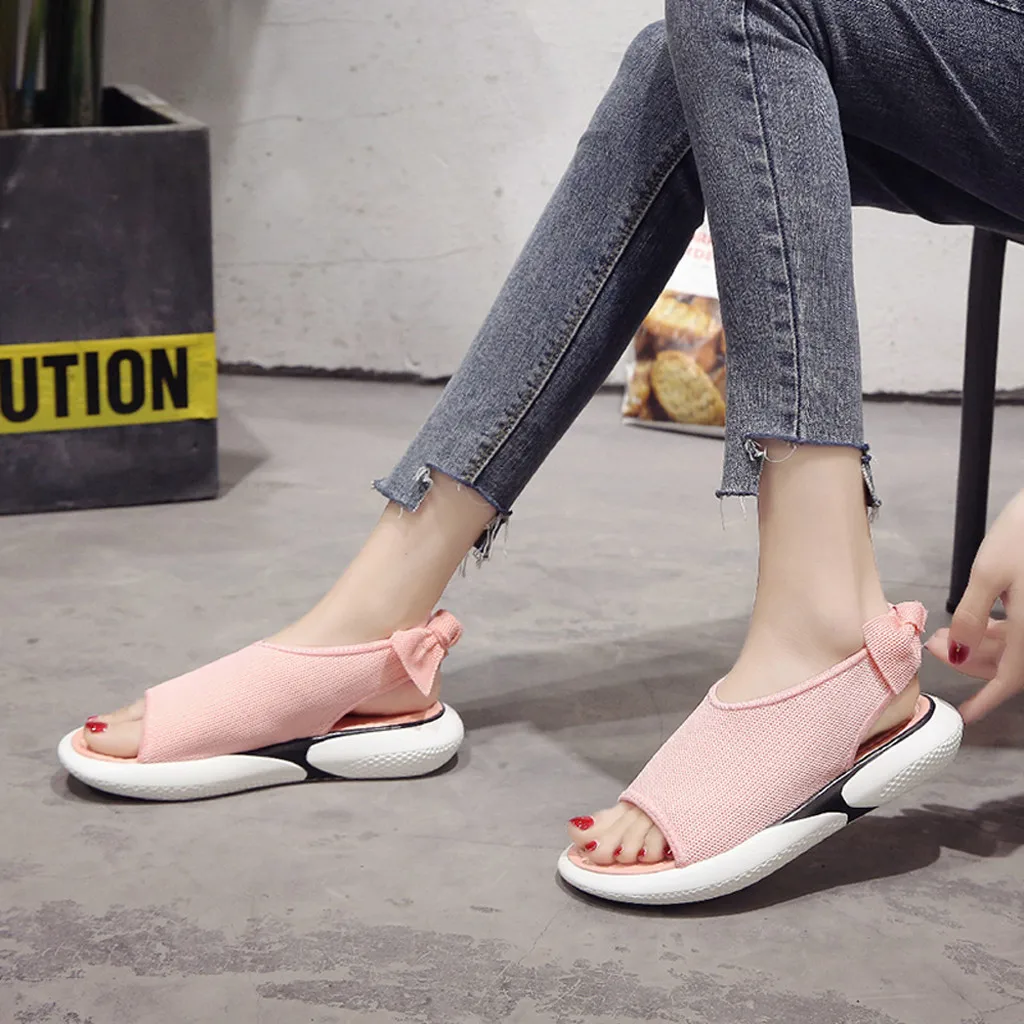 Женские римские сандалии SAGACE черные повседневные пляжные на толстой подошве