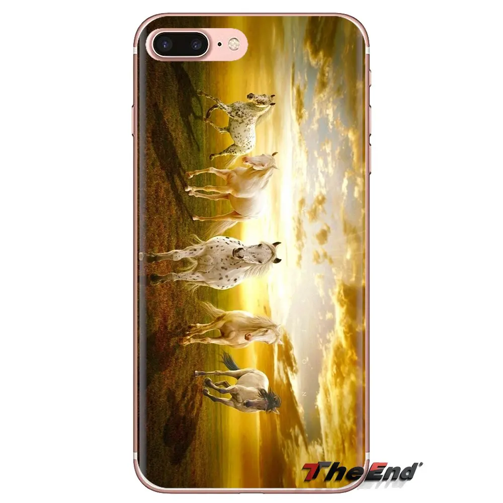 For Sony Xperia Z Z1 Z2 Z3 Z5 compact M2 M4 M5 C4 E3 T3 XA Huawei Mate 7 8 Y3II Wild Horse Running sunset Art Silicone Skin Case |