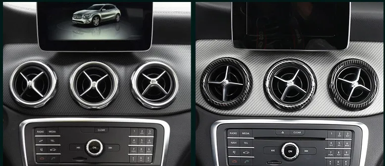 Автомобильный Кондиционер в стиле из углеродного волокна украшение круга ABS для