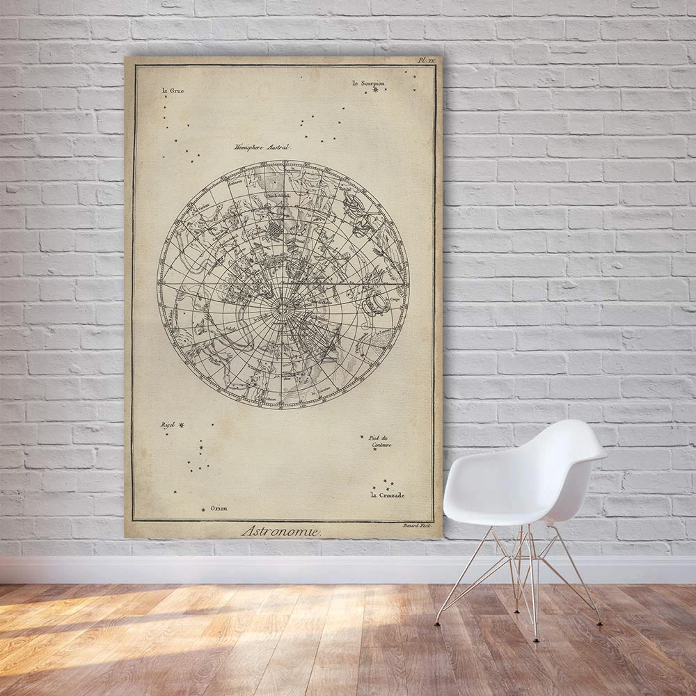 WANGART винтажная большая карта мира холст живопись настенные картины для гостиной