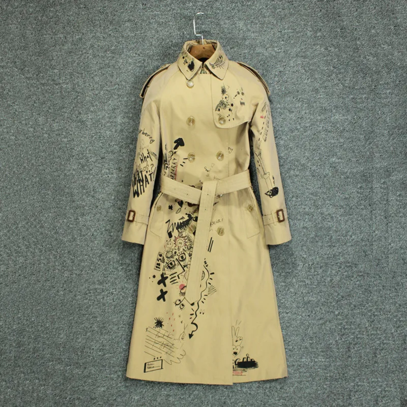 Новинка осени 2019 Модный классический двубортный тренчкот в английском стиле с