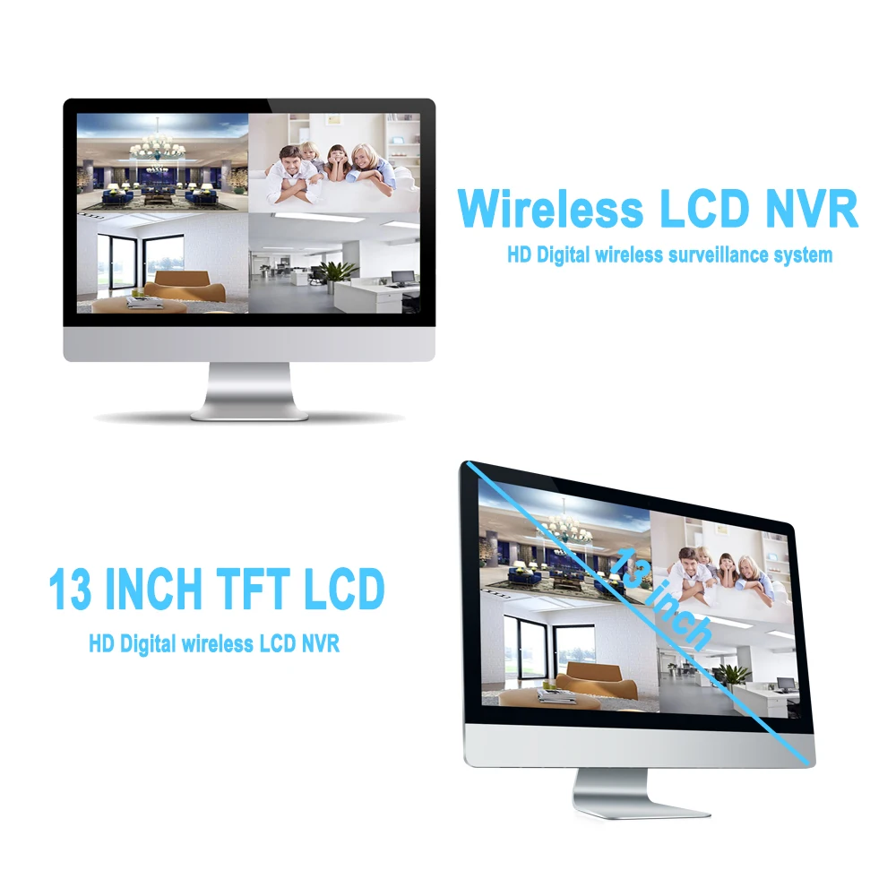 IMPORX 4CH 720 P Беспроводной NVR Kit 13 &quotЖК дисплей монитор Экран CCTV Системы 1.0MP Wi Fi IP