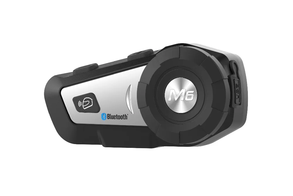 2 шт M6 Plus Мотоцикл Интерком Шлем Наушники Мото Bluetooth Интерфон Водонепроницаемый FM Радио Включено.