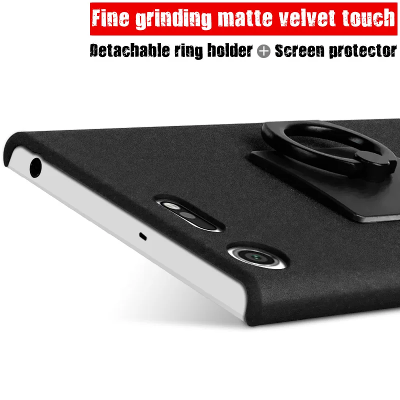 Чехол для Sony Xperia XZ Premium с защитным экраном Imak ковбойский матовый чехол с подставкой для пальца Ring Holder.