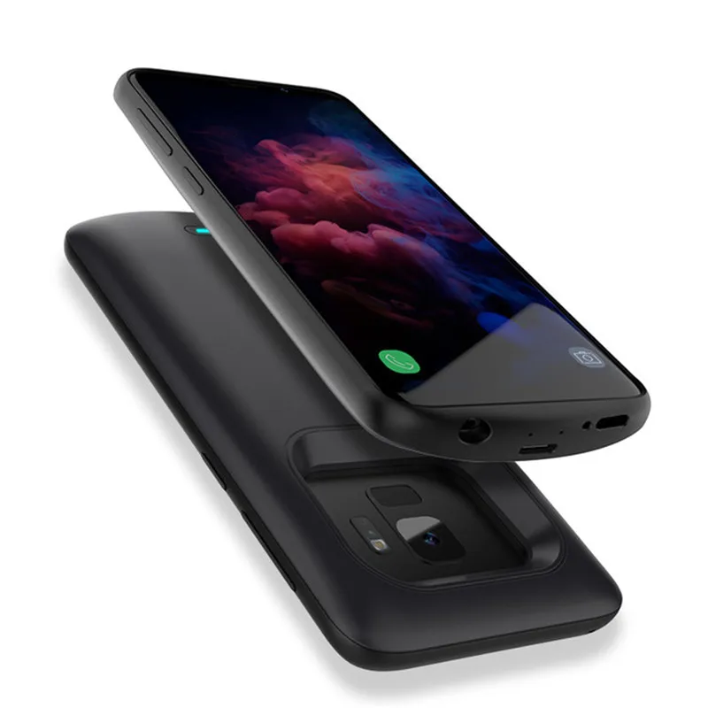 Black For S9 Чехол для аккумулятора KQJYS, чехол для зарядки samsung Galaxy S9 Plus, чехол для аккумулятора, запасной зажим для задней части, внешний аккумулятор для samsung S9, чехол для питания s - Цвет: Black For S9