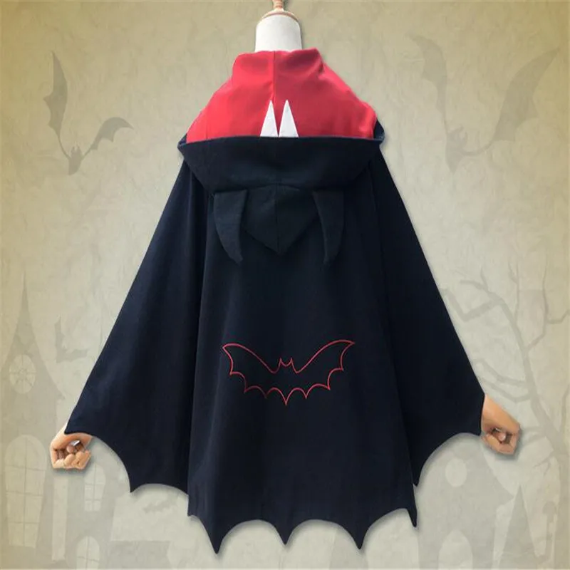 Косплей Плащ дьявола женское кольцо c рогом пальто свободного покроя милый
