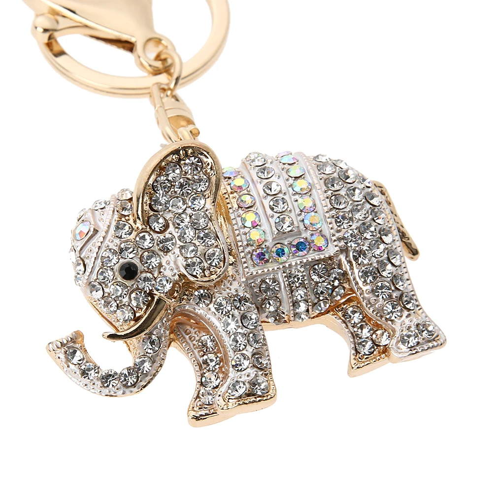 Шарм кулон счастливый талисман слон-брелок Bling брелок сумка Кошелек Пряжка держатель ключей для автомобиля ювелирные изделия подарок для женщин 3 цвета