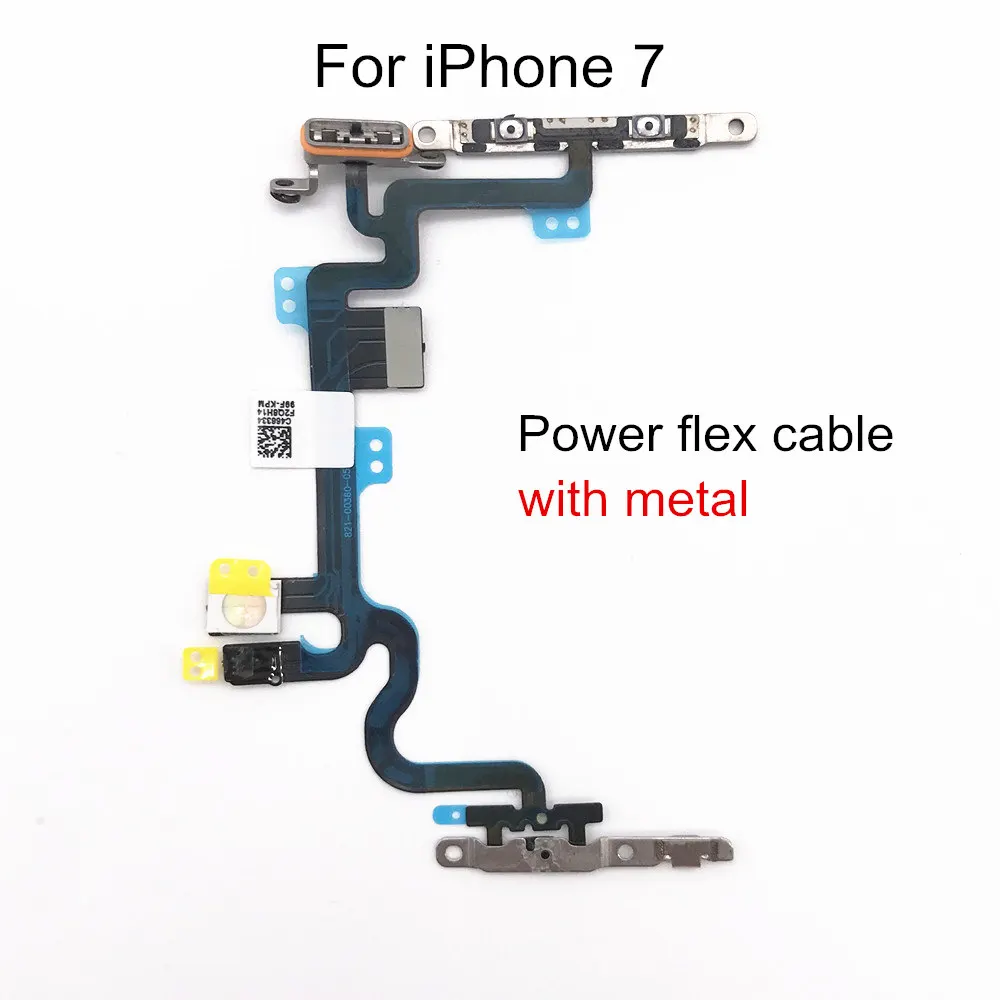 AYJ 1 шт. силовой гибкий кабель с металлом для iPhone 5 5S 6 6s 7 8 Plus X XR XS Max Кнопка регулировки громкости источник энергии переключатель кнопка включения выключения