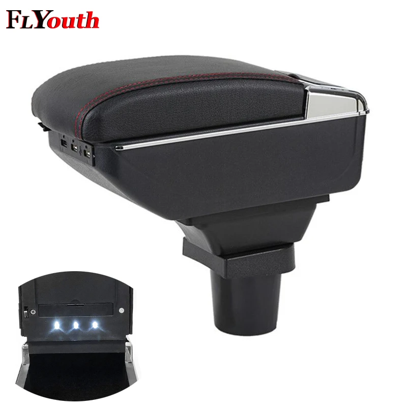 Подлокотник для Toyota Yaris Vitz хэтчбек 2006-2011 usb зарядка светодиодный светильник подлокотник вращающийся центральный консольный ящик для хранения
