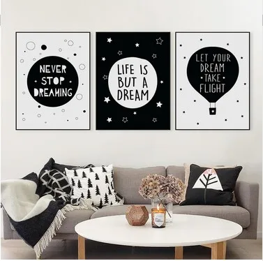 Современная черно белая Мотивационная типография мечты цитаты художественный