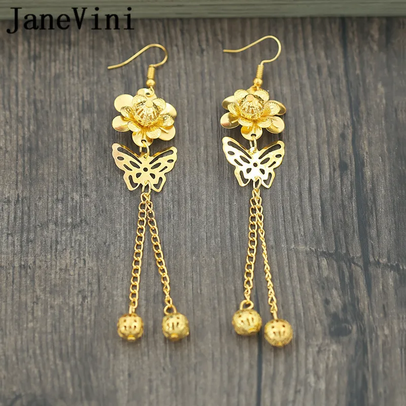 Китайские короны и Серьги невесты jaevini золотистые металлические свадебные