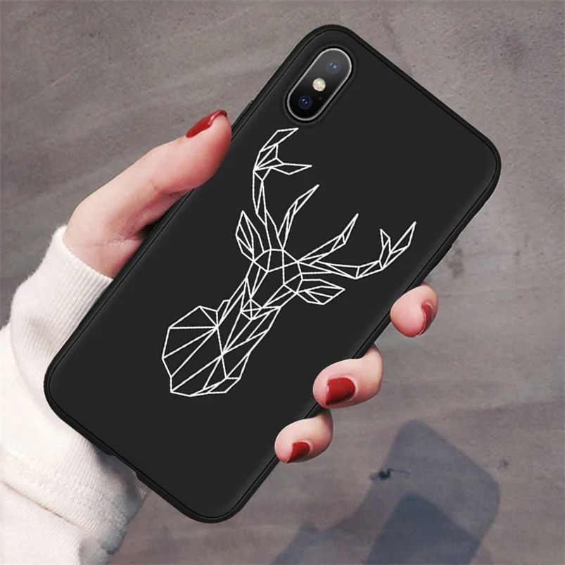 xtlutou Чехол для телефона для iPhone 8 Plus с животными, черный матовый Мягкий ТПУ чехол для iPhone 11 Pro X XR XS Max 10 7 6 6S Plus 5 5S SE чехол s - Цвет: xtlutou