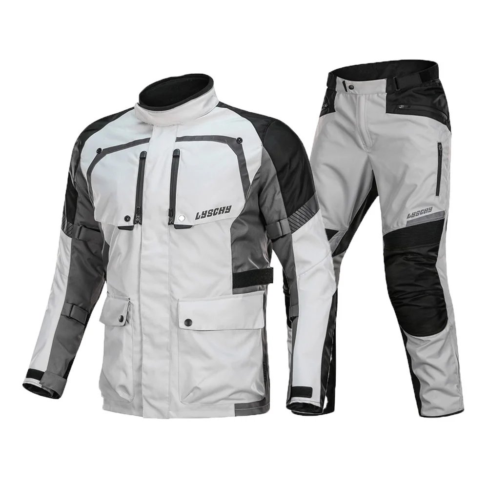 LYSCHY-Gray Suit LYSCHY мотоциклетная куртка мужская летняя Водонепроницаемая мотоциклетная куртка для езды на мотоцикле байкерская куртка дышащая мотоциклетная Защитная Экипировка - Цвет: LYSCHY-Gray Suit