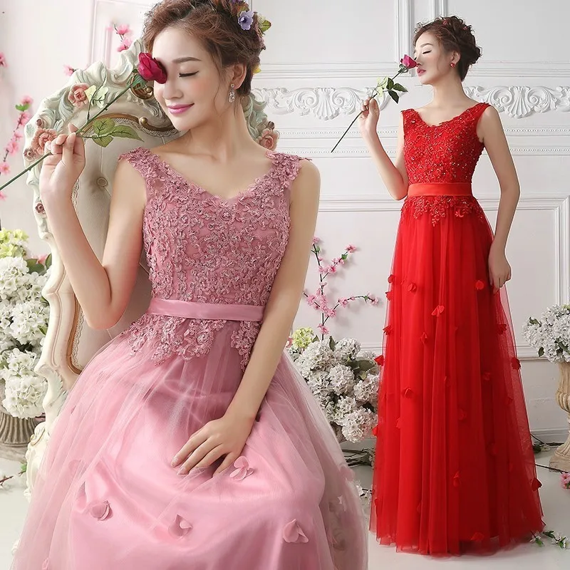 Robe de soriee высокое качество 2017 длинные платья невесты v-образным вырезом тюль