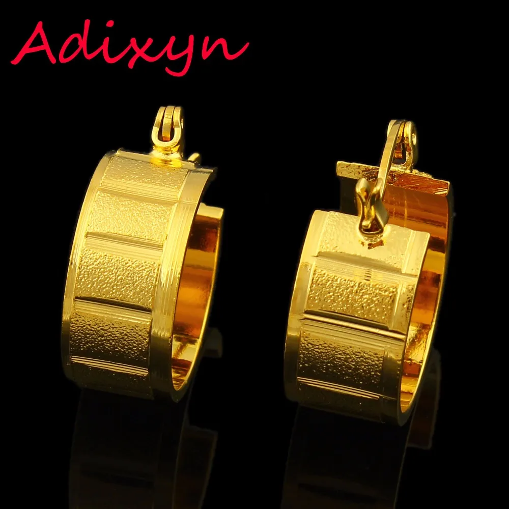 Новые золотые серьги для женщин золотой обруч ювелирные изделия