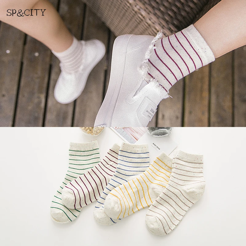 Хипстерские классические полосатые Короткие Носки с рисунком модные
